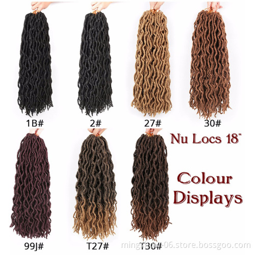wholesale ombre Faux locs curly crochet braids hair Synthetic Braiding Hair